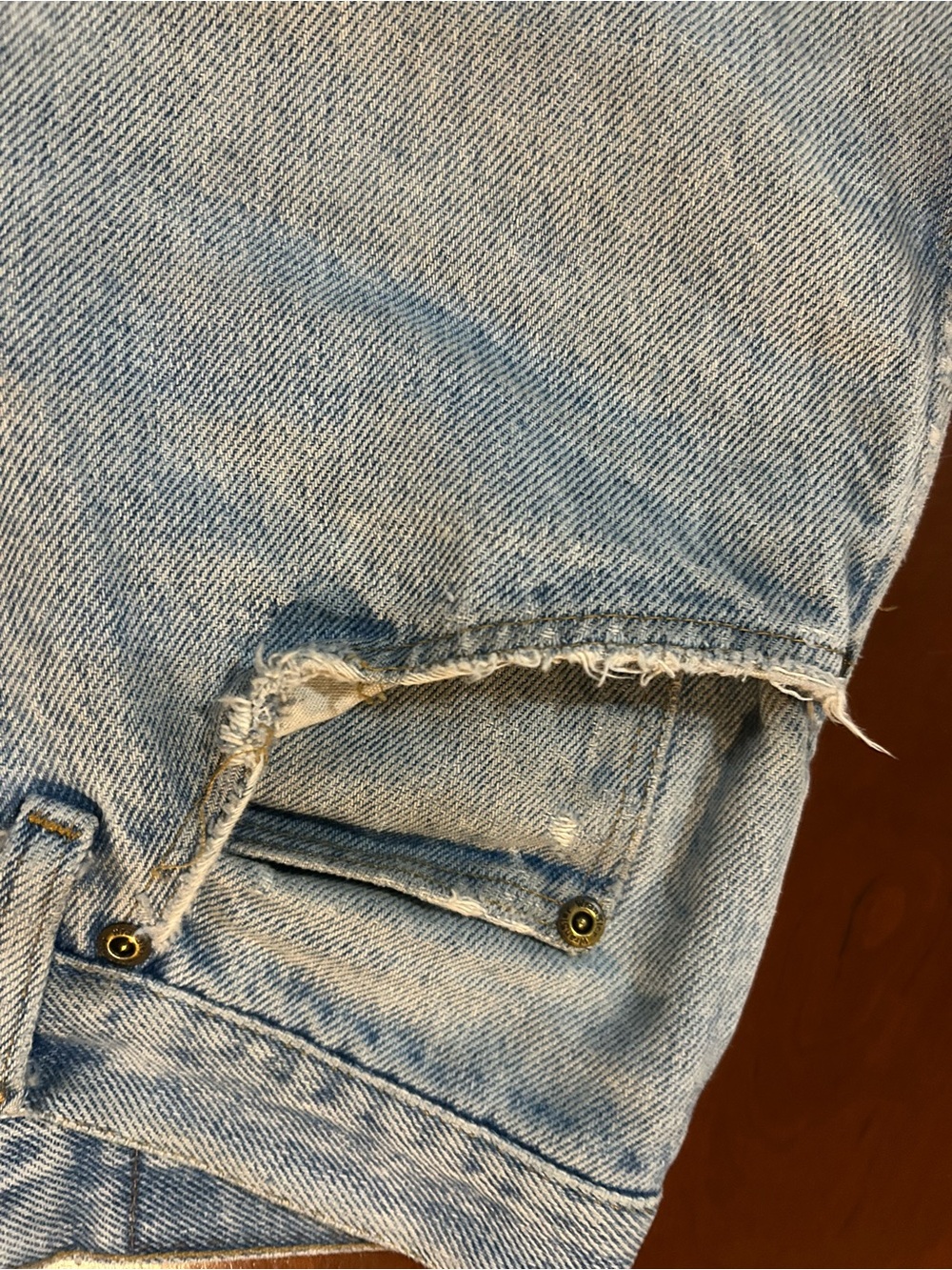 Wrangler Light Blue Denim Jeans with custom patch work - Picture 4 of 7